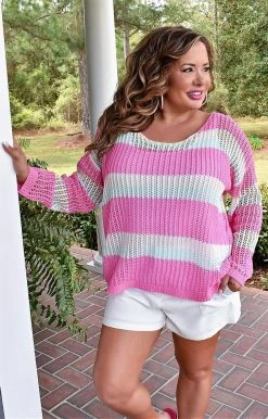 143 Story - ITM8208-PP - 32622 Let This Be Love Colorblock Sweater