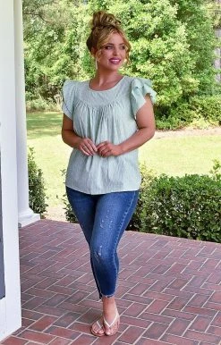 Andree - T10052-PP - 5722 TOPS Genuine Heart Print Top - Mint