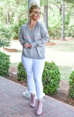 Andree - P17586-PP - 112120 Sweaters Just A Feeling Sweater - Gray