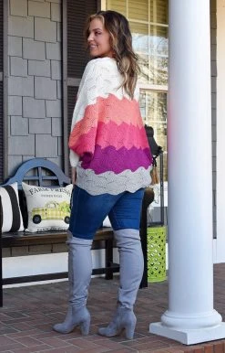 Andree - 15923-4 - 11422 Crush On You Oversized Colorblock Sweater