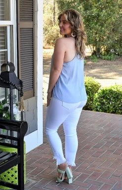 Main Strip - LT32876 - 3422 You're In Luck Top - Sky Blue/Mint