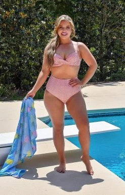 Queen - 103759 - 6222 Setting Sail Two Piece Gingham Swimsuit - Orange