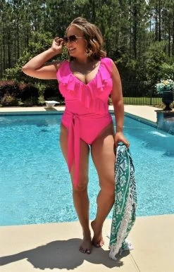 Queen - 103032 - 51922 Resort Living One Piece Swimsuit - Hot Pink
