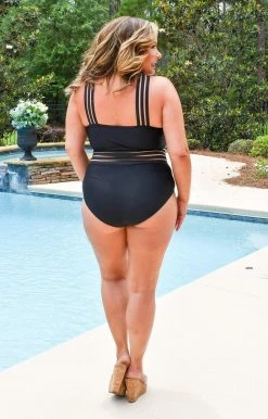 Davi & Dani - D1A08217PER - 61422 Gulf Shores Swimsuit - Black SWIMWEAR