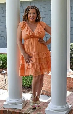Flying Tomato - AD2491-PP - 41222 DRESSES Sweet Summers Dress - Tangerine