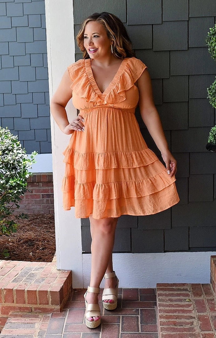 Flying Tomato - AD2491-PP - 41222 DRESSES Sweet Summers Dress - Tangerine