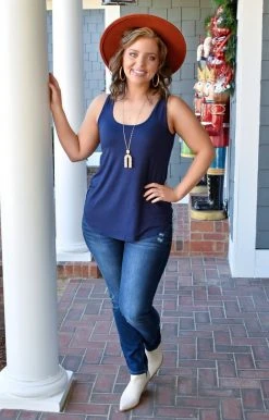 Adrienne - 1769MD - 123021 TOPS New To Me Tank - Navy
