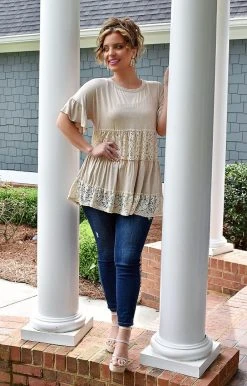 Heimish - BL-ST2181-11 - 41022 Pure Enchantment Top - Taupe TOPS