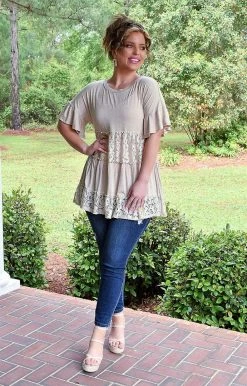 Heimish - BL-ST2181-11 - 41022 Pure Enchantment Top - Taupe TOPS