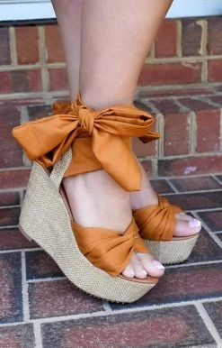 Impexsa Corp - MORA-14 - 101721 Along These Lines Wedges - Cognac SHOES