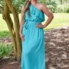 Andree - D10088 -6322 Getting The Attention Maxi Dress - Aqua DRESSES