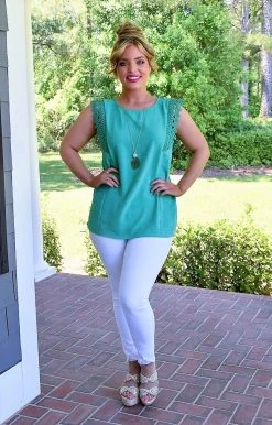 First Love - T10586 - 51422 Love Reunited Top - Jade TOPS