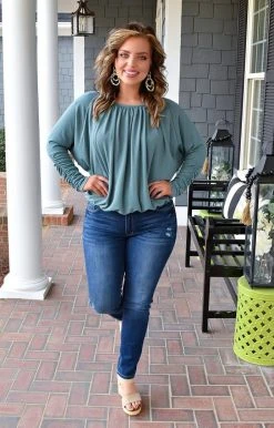 143 Story - ITB2092 - 12922 TOPS Maybe It's Love Top - Teal
