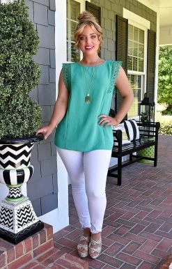 First Love - T10586 - 51422 Love Reunited Top - Jade TOPS