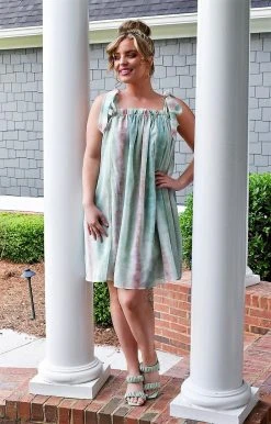 Davi & Dani - DD02209PER - 5522 On The List Tie Dye Dress