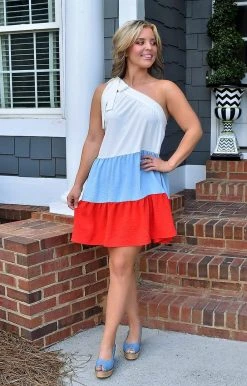 143 Story - DM8882-PP - 72022 New Chapter Colorblock Dress