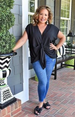 Vision - T6689 - 61422 TOPS Knot That Into You Top - Black