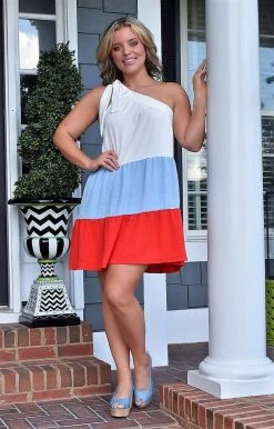 143 Story - DM8882-PP - 72022 New Chapter Colorblock Dress