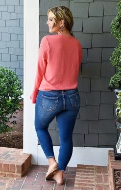 143 Story - TY3669 - 61122 Don't Get Tied Up Top - Coral