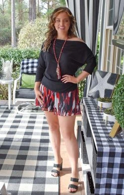 Gee Gee - DT5778A - 21722 Let You In Top - Black TOPS