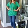 Heimish - BL-ST1687S - 4622 A Cut Above The Rest Top - Kelly Green TOPS