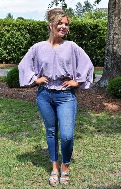 143 Story - TM6193H-PP - 6922 TOPS You're The Lucky One Top - Lavender