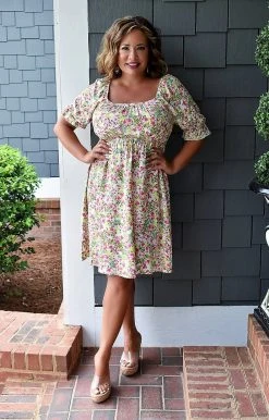 First Love - D11090-1 - 72022 On Your Best Day Floral Dress - Ivory DRESSES