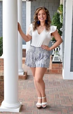 TCEC - CP9393 - 21622 Taking Control Snake Print Shorts - Blue