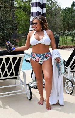 Queen - 33022 Hawaiian Dreams Two Piece Swimsuit - White SWIMWEAR