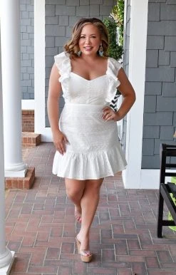 Flying Tomato - AD1888-PP - 12622 Memorable Moments Eyelet Dress - White