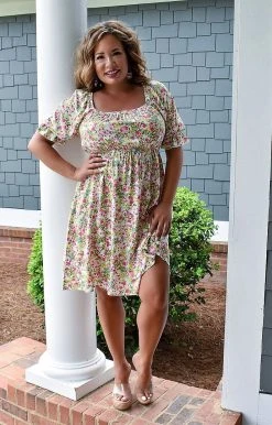 First Love - D11090-1 - 72022 On Your Best Day Floral Dress - Ivory DRESSES