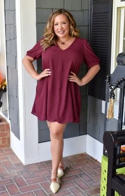 Adrienne - 2491S - 101621 Charming Ways Dress - Burgundy