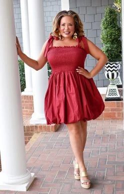 TCEC - CD02020 - 13022 No Letting Go Dress - Wine