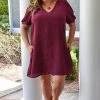 Adrienne - 2491S - 101621 Charming Ways Dress - Burgundy