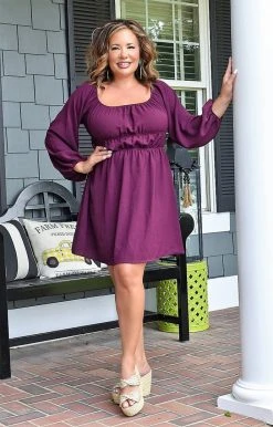 143 Story - DM7821-PP - 61622 Perfect Days Dress - Plum