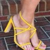 DDK Footwear - PRISLLY-22 - 32122 Thrilling Weekends Heel - Yellow SHOES