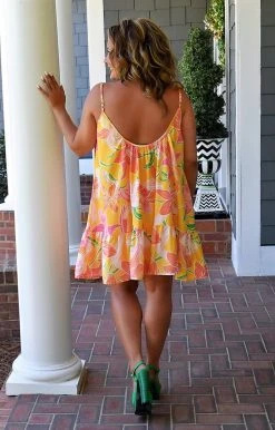 Flying Tomato - ID18748-PP - 7222 Come To Me Floral Dress - Yellow DRESSES